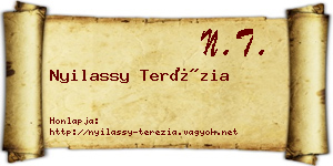 Nyilassy Terézia névjegykártya